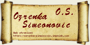 Ozrenka Simeonović vizit kartica